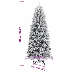 vidaXL Artificial Christmas Tree with Flocked Snow Christmas Decoration PVC&PE - without led, 210 cm