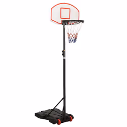 vidaXL Basketball Stand Polyethene Basketball Hoop Stand Post Black/White - white