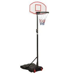 vidaXL Basketball Stand Polyethene Basketball Hoop Stand Post Black/White - white