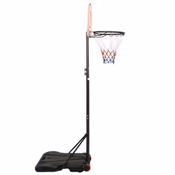 vidaXL Basketball Stand Polyethene Basketball Hoop Stand Post Black/White - white