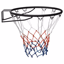 vidaXL Basketball Ring Steel Basketball Net Hoop Rim Black/Orange Ã 39/45 cm - black, Ã? 45 cm