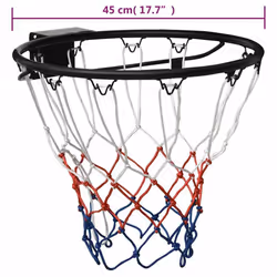 vidaXL Basketball Ring Steel Basketball Net Hoop Rim Black/Orange Ã 39/45 cm - black, Ã? 45 cm