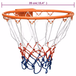 vidaXL Basketball Ring Steel Basketball Net Hoop Rim Black/Orange Ã 39/45 cm - orange, Ã? 39 cm