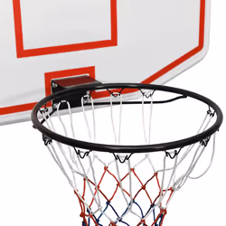 vidaXL Basketball Backboard Polyethene Hoop Board Black/White Multi Sizes - white, 109 x 71 x 3 cm - Additional view 4