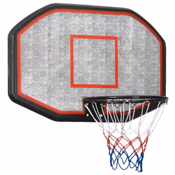 vidaXL Basketball Backboard Polyethene Hoop Board Black/White Multi Sizes - black, 109 x 71 x 3 cm