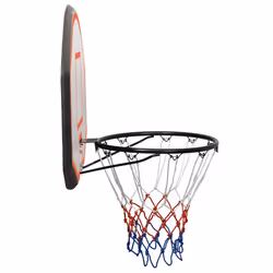 vidaXL Basketball Backboard Polyethene Hoop Board Black/White Multi Sizes - black, 90 x 60 x 2 cm
