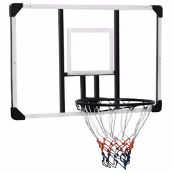 vidaXL Basketball Backboard Transparent Wall-Mounted Hoop Board Multi Sizes - 106 x 69 x 3 cm