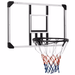 vidaXL Basketball Backboard Transparent Wall-Mounted Hoop Board Multi Sizes - 90 x 60 x 2.5 cm
