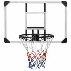 vidaXL Basketball Backboard Transparent Wall-Mounted Hoop Board Multi Sizes - 90 x 60 x 2.5 cm