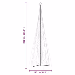 vidaXL Christmas Cone Tree Warm White 1134 LEDs 230x800 cm Xmas Tree Light
