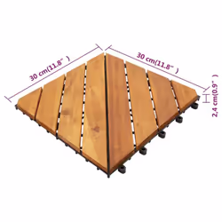 vidaXL 30x Solid Wood Acacia Decking Tiles Brown Garden Wooden Floor Tile