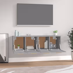 ) vidaXL 2x Wall Cabinets Engineered Wood Storage Cabinet Multi Colours/Sizes - Grey sonoma, 60 x 36.5 x 35 cm (W x D x H