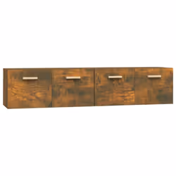 ) vidaXL 2x Wall Cabinets Engineered Wood Storage Cabinet Multi Colours/Sizes - Smoked oak, 80 x 35 x 36.5 cm (W x D x H - Additional view 2