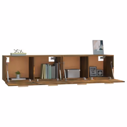 ) vidaXL 2x Wall Cabinets Engineered Wood Storage Cabinet Multi Colours/Sizes - Smoked oak, 80 x 35 x 36.5 cm (W x D x H - Additional view 5