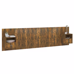vidaXL Bed Headboard with Cabinets Smoked Oak Engineered Wood Wall Nightstand - Additional view 2