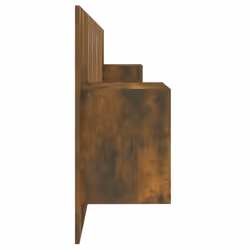 vidaXL Bed Headboard with Cabinets Smoked Oak Engineered Wood Wall Nightstand - Additional view 4