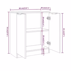 vidaXL Sideboards 3 Piece Storage Rack Organiser Highboard Engineered Wood - white - Additional view 6