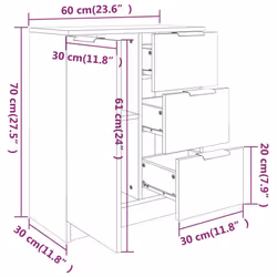 vidaXL 2x Sideboards Engineered Wood Cupboard Console Cabinet Multi Colours - white, 2 - Additional view 3