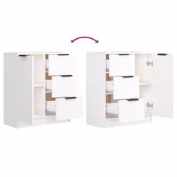 vidaXL 2x Sideboards Engineered Wood Cupboard Console Cabinet Multi Colours - white, 2 - Additional view 6