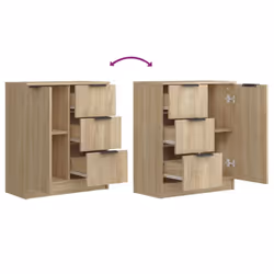 vidaXL 2x Sideboards Engineered Wood Cupboard Console Cabinet Multi Colours - sonoma oak, 2 - Additional view 6