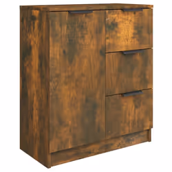 vidaXL 2x Sideboards Engineered Wood Cupboard Console Cabinet Multi Colours - smoked oak, 2 - Additional view 4