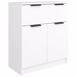 vidaXL Sideboards 3 Piece White Engineered Wood Storage Cabinet Home Organiser - Additional view 4