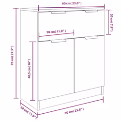 vidaXL Sideboards 3 Piece White Engineered Wood Storage Cabinet Home Organiser - Additional view 6