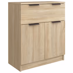 vidaXL Sideboards 3 Piece Sonoma Oak Engineered Wood Cupboard Storage Cabinet - Additional view 4
