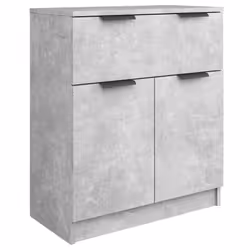 vidaXL Sideboards 3 Piece Concrete Grey Engineered Wood Cupboard Side Cabinet - Additional view 4