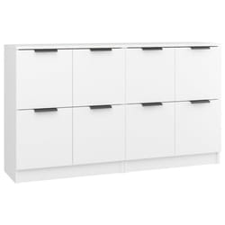 vidaXL 2x Sideboards White Engineered Wood Storage Cabinet Home Organiser