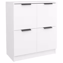 vidaXL 2x Sideboards White Engineered Wood Storage Cabinet Home Organiser
