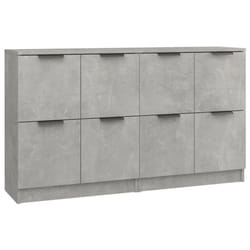 vidaXL 2x Sideboards Engineered Wood Storage Cabinet Cupboard Multi Colours - concrete grey, 185