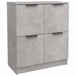 vidaXL 2x Sideboards Engineered Wood Storage Cabinet Cupboard Multi Colours - concrete grey, 185