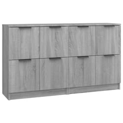 vidaXL 2x Sideboards Engineered Wood Storage Cabinet Cupboard Multi Colours - grey sonoma, 182