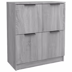 vidaXL 2x Sideboards Engineered Wood Storage Cabinet Cupboard Multi Colours - grey sonoma, 182