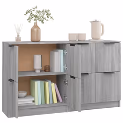 vidaXL 2x Sideboards Engineered Wood Storage Cabinet Cupboard Multi Colours - grey sonoma, 182 - Additional view 5