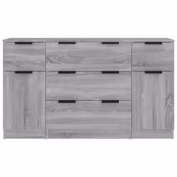 vidaXL Sideboard Set 3 Piece Engineered Wood Home Organiser Multi Colours - Grey sonoma - Additional view 5
