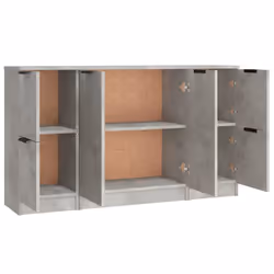 vidaXL 3x Sideboards Engineered Wood Cabinet Home Organiser Multi Colours - Concrete grey - Additional view 6
