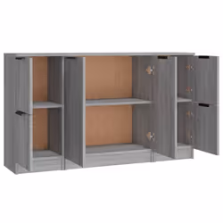 vidaXL 3x Sideboards Engineered Wood Cabinet Home Organiser Multi Colours - Grey sonoma - Additional view 6