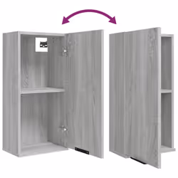 vidaXL Bathroom Cabinet Set 5 Piece Engineered Wood Vanity Unit Multi Colours - grey sonoma - Additional view 8