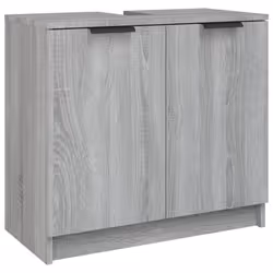 vidaXL Bathroom Cabinet Set 3 Piece Engineered Wood Vanity Unit Multi Colours - Grey sonoma - Additional view 6