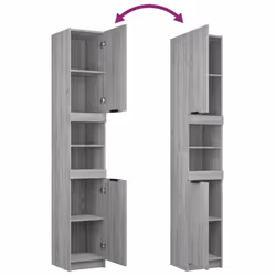 vidaXL Bathroom Cabinet Set 4 Piece Engineered Wood Vanity Unit Multi Colours - Grey sonoma - Additional view 5