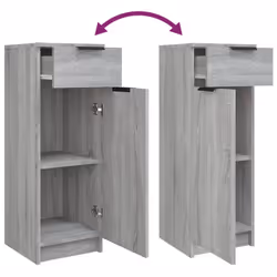 vidaXL Bathroom Cabinet Set 4 Piece Engineered Wood Vanity Unit Multi Colours - Grey sonoma - Additional view 8