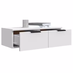 vidaXL 2x Wall Cabinets Engineered Wood Floating Hanging Cabinet Multi Colours - White