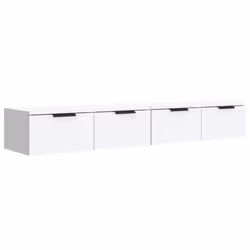 vidaXL 2x Wall Cabinets Engineered Wood Floating Hanging Cabinet Multi Colours - White - Additional view 4