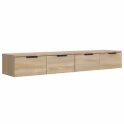 vidaXL 2x Wall Cabinets Engineered Wood Floating Hanging Cabinet Multi Colours - Sonoma oak