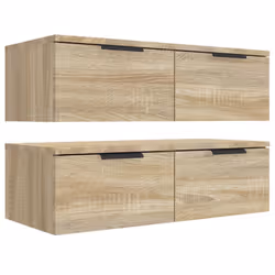 vidaXL 2x Wall Cabinets Engineered Wood Floating Hanging Cabinet Multi Colours - Sonoma oak - Additional view 6