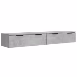 vidaXL 2x Wall Cabinets Engineered Wood Floating Hanging Cabinet Multi Colours - Concrete grey
