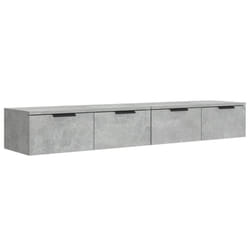 vidaXL 2x Wall Cabinets Engineered Wood Floating Hanging Cabinet Multi Colours - Concrete grey