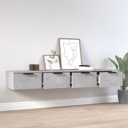 vidaXL 2x Wall Cabinets Engineered Wood Floating Hanging Cabinet Multi Colours - Concrete grey - Additional view 7